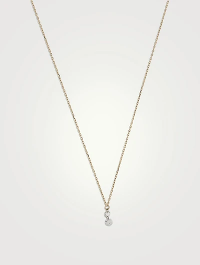 Sea Of Beauty 14K Gold Pierced Kissing Diamond Necklace