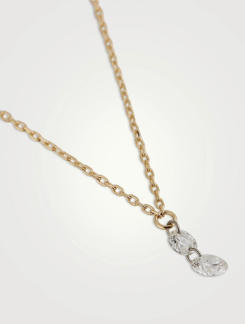 Sea Of Beauty 14K Gold Pierced Kissing Diamond Necklace