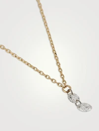Sea Of Beauty 14K Gold Pierced Kissing Diamond Necklace