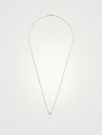 Sea Of Beauty 14K Gold Pierced Cascading Diamond And Pearl Necklace