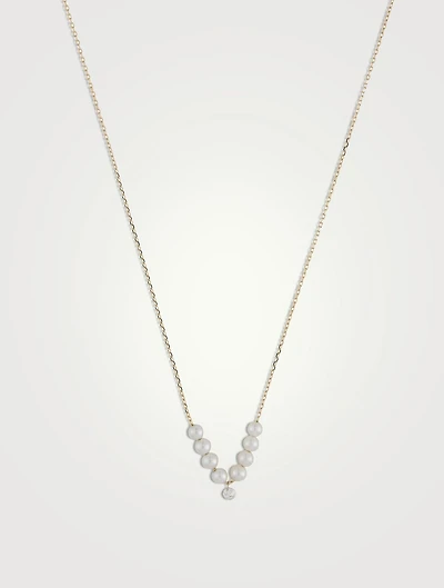 Sea Of Beauty 14K Gold Pierced Diamond And Multi Pearl Necklace