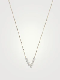 Sea Of Beauty 14K Gold Pierced Diamond And Multi Pearl Necklace