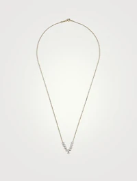 Sea Of Beauty 14K Gold Pierced Diamond And Multi Pearl Necklace