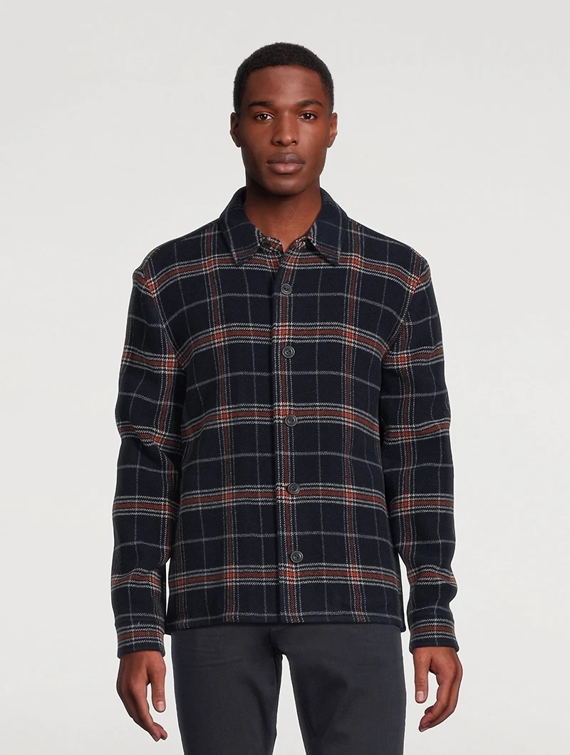Plaid Wool-Blend Shirt Jacket
