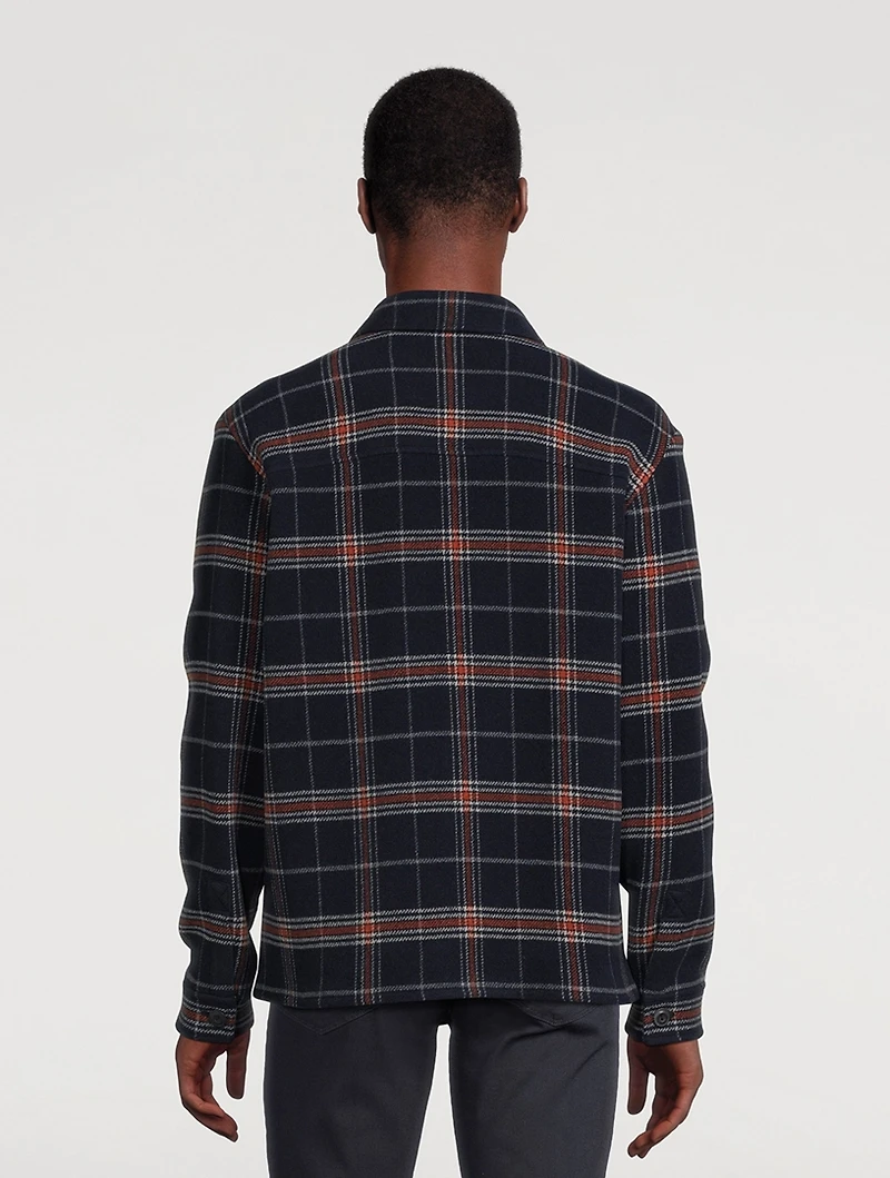Plaid Wool-Blend Shirt Jacket