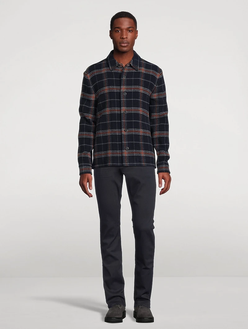 Plaid Wool-Blend Shirt Jacket