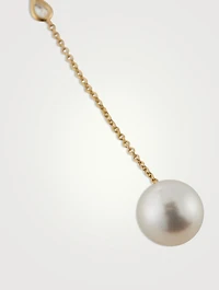 Sea Of Beauty Luxe 14K Gold South Sea Pearl And Pear Diamond Lariat Necklace