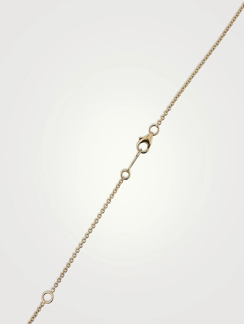 Sea Of Beauty Luxe 14K Gold South Sea Pearl And Pear Diamond Lariat Necklace