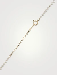 Sea Of Beauty 14K Gold Diamond Pear And Floating Pearl Necklace