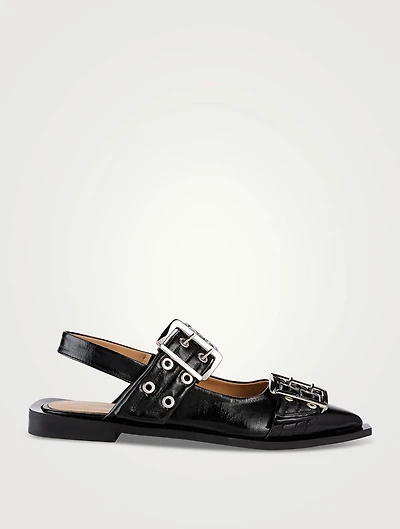 Leather Slingback Ballet Flats