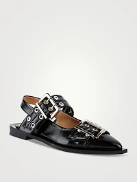 Leather Slingback Ballet Flats
