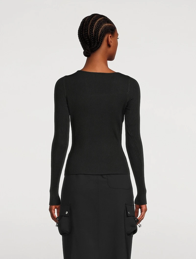 Cut-Out Ribbed Top