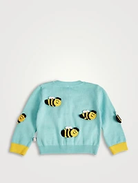Bumblebee Crochet Appliqué Cardigan
