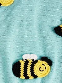 Bumblebee Crochet Appliqué Cardigan
