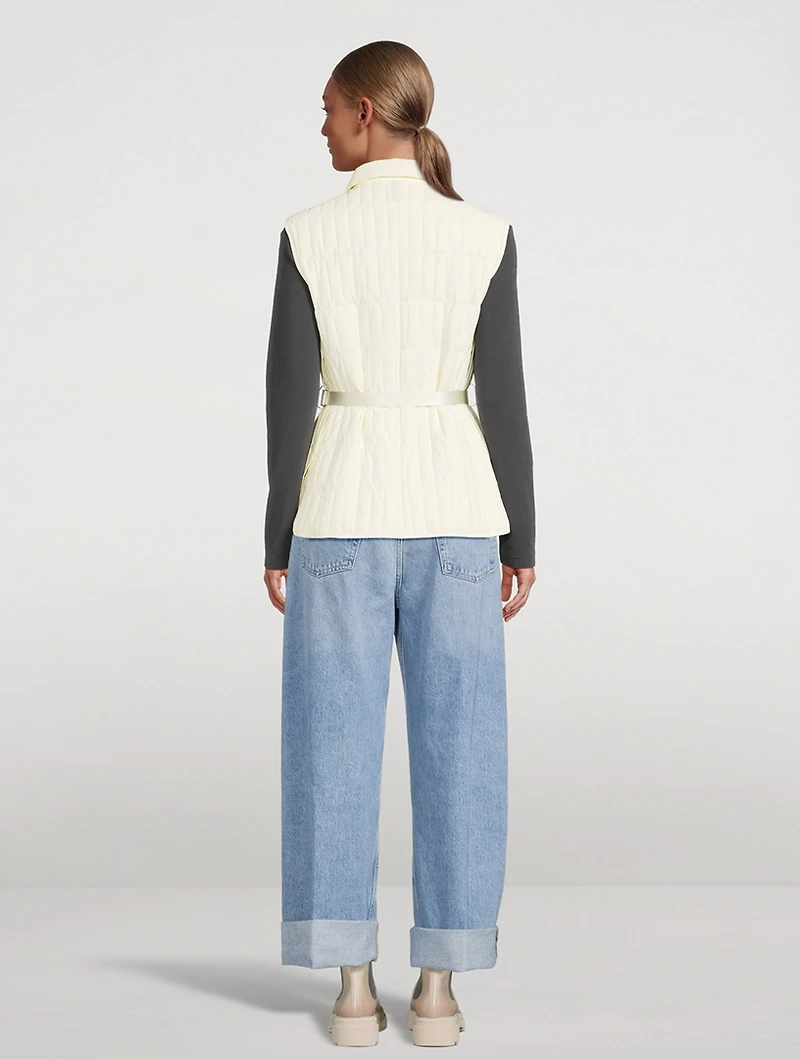 Helia Light Down Belted Vest