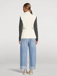 Helia Light Down Belted Vest