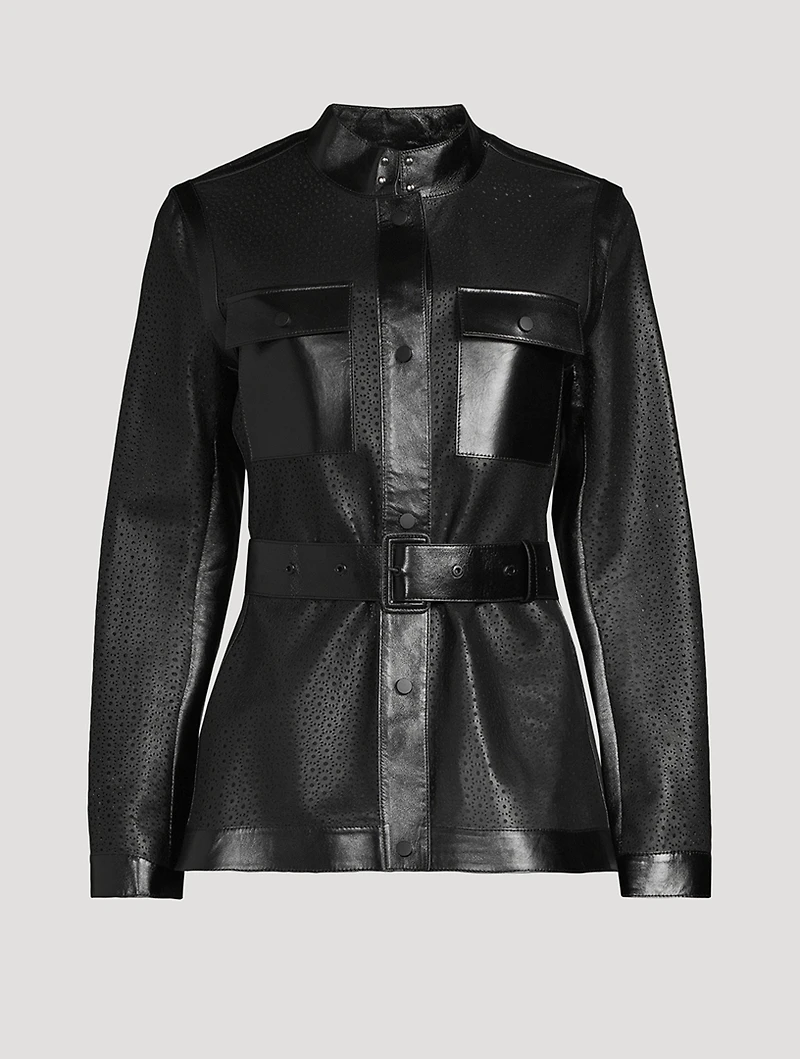 Naeva Perforated Leather Jacket