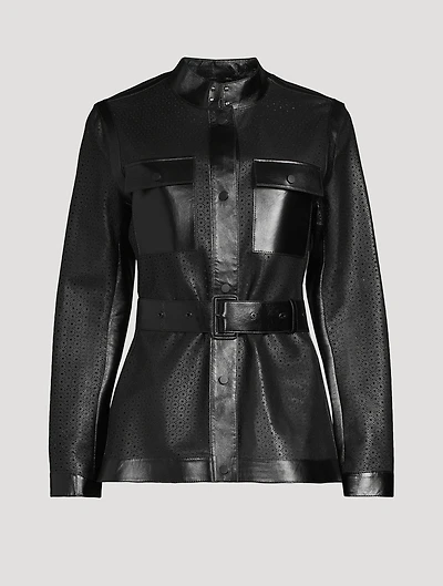 Naeva Perforated Leather Jacket