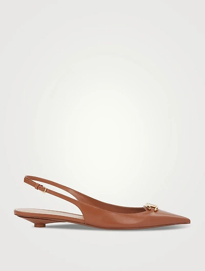 The Bold Edition VLOGO Leather Slingback Flats