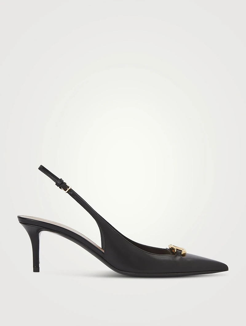 The Bold Edition VLOGO Leather Slingback Pumps