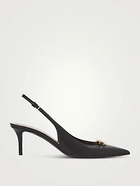 The Bold Edition VLOGO Leather Slingback Pumps