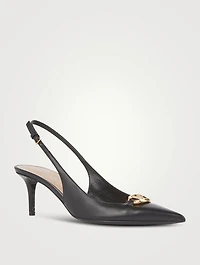 The Bold Edition VLOGO Leather Slingback Pumps