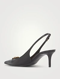 The Bold Edition VLOGO Leather Slingback Pumps