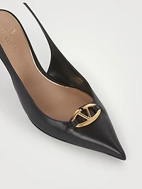 The Bold Edition VLOGO Leather Slingback Pumps