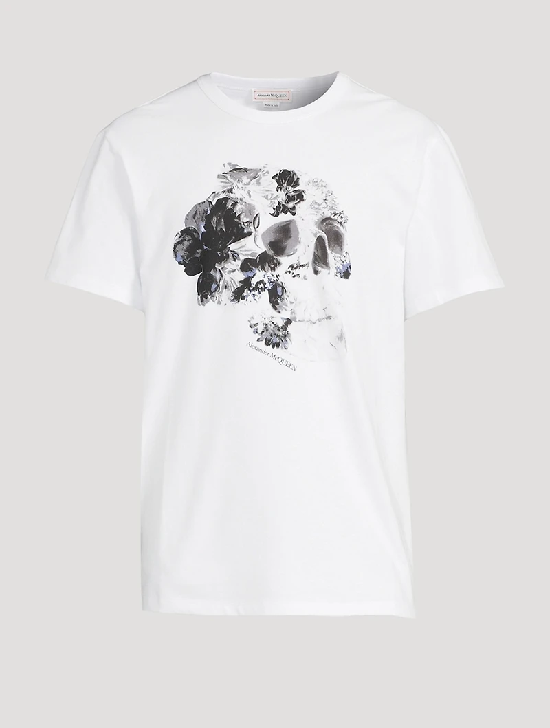 Dutch Flower Skull Cotton T-Shirt