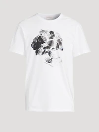 Dutch Flower Skull Cotton T-Shirt