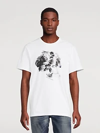 Dutch Flower Skull Cotton T-Shirt