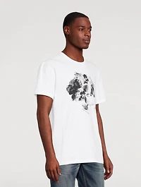 Dutch Flower Skull Cotton T-Shirt