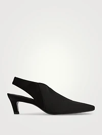 The Mid-Heel Elastic Slingback Pumps