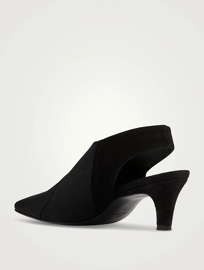 The Mid-Heel Elastic Slingback Pumps