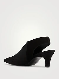 The Mid-Heel Elastic Slingback Pumps