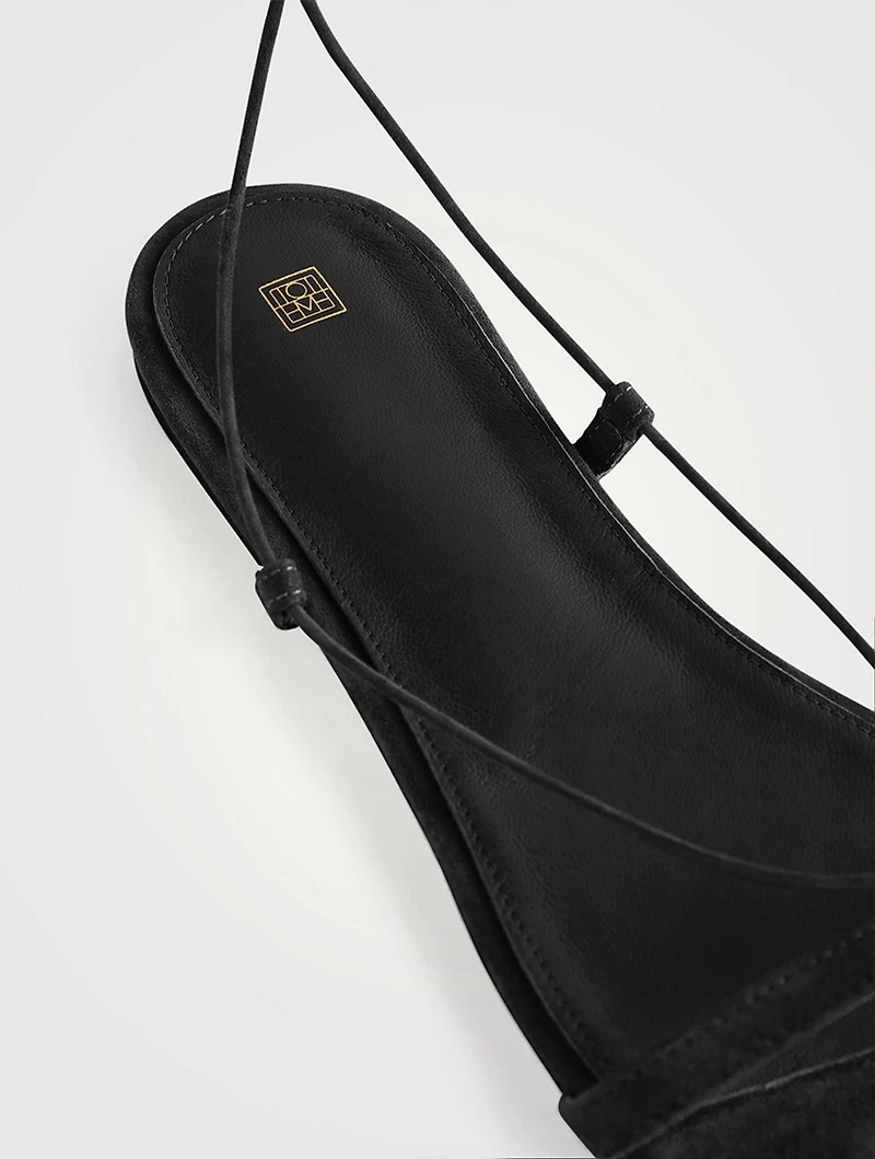 The Suede Tie Sandals