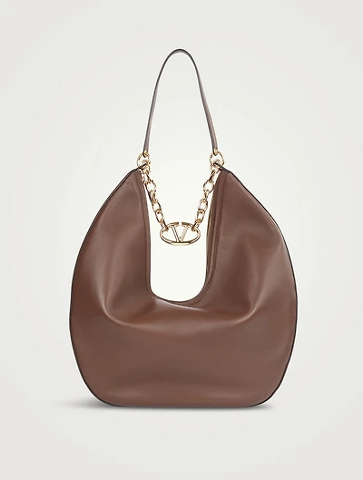 Large VLOGO Moon Leather Shoulder Bag