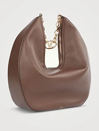 Large VLOGO Moon Leather Shoulder Bag