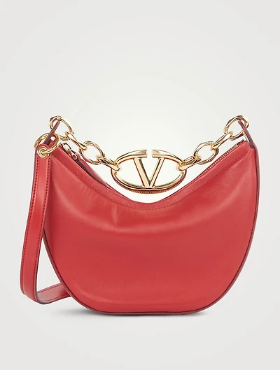 Mini VLOGO Moon Leather Shoulder Bag