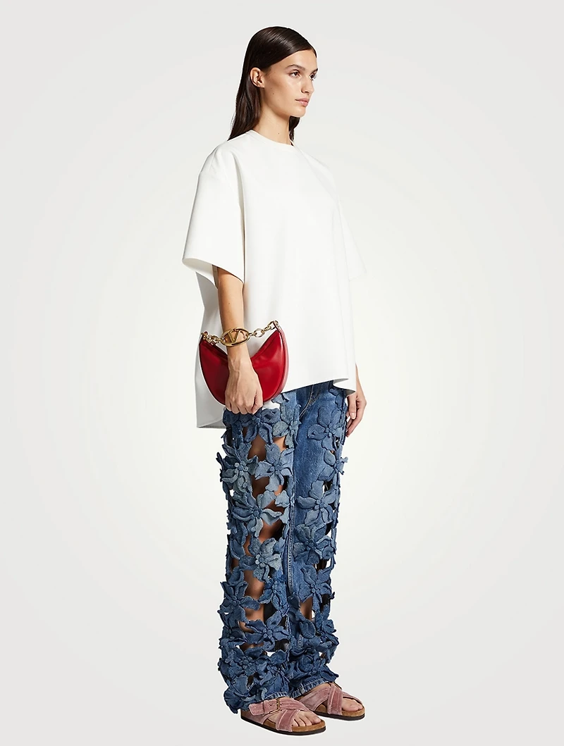 Mini VLOGO Moon Leather Shoulder Bag