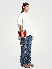 Mini VLOGO Moon Leather Shoulder Bag