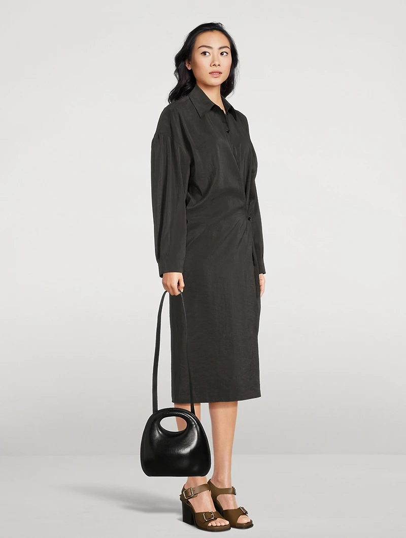 Egg Leather Top Handle Bag