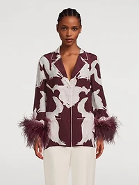 Crepe De Chine Pajama Shirt Metamorphos Gryphon Print