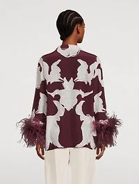 Crepe De Chine Pajama Shirt Metamorphos Gryphon Print