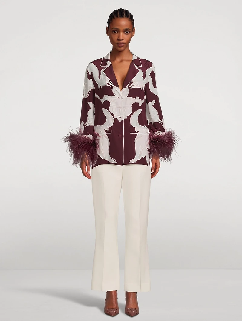 Crepe De Chine Pajama Shirt Metamorphos Gryphon Print