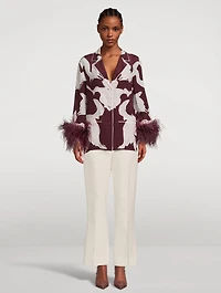 Crepe De Chine Pajama Shirt Metamorphos Gryphon Print