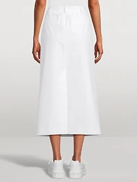 Compact Poplin Midi Skirt