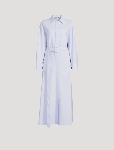 Belted Poplin Shirt Dress