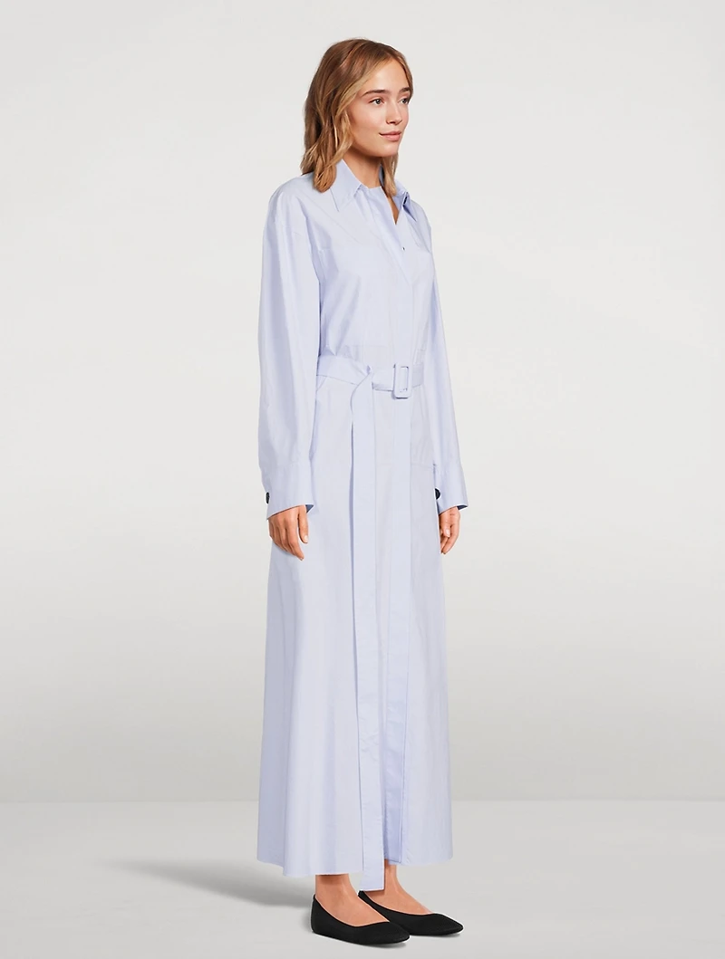 Belted Poplin Shirt Dress