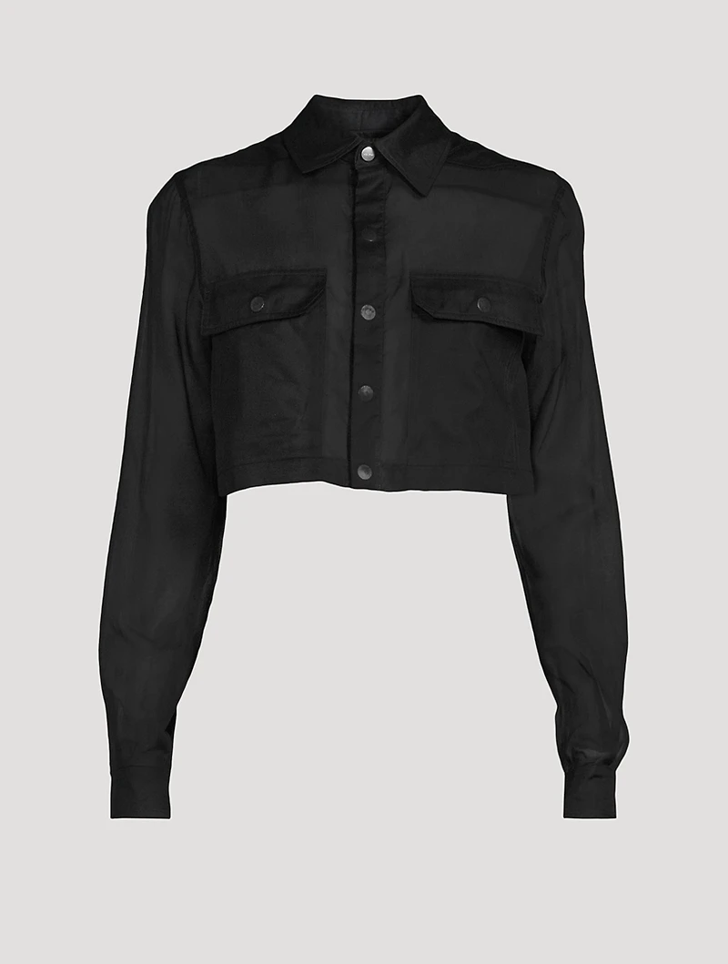 Cotton Organdy Cropped Shirt